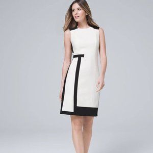Black Ecru Colorblock shift dress